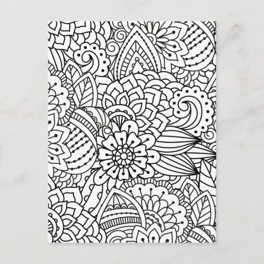 Blume Design Doodle Postkarte (Vorderseite)