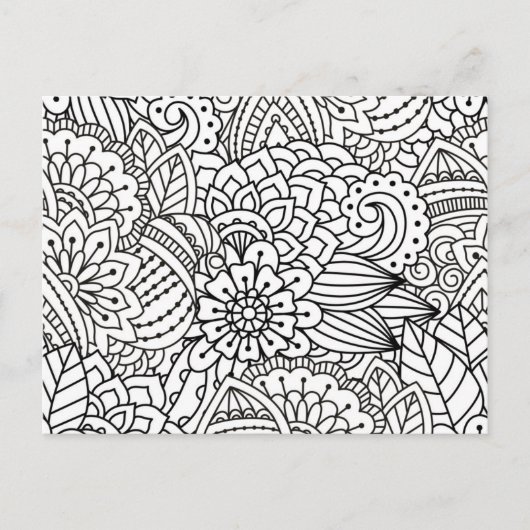 Blume Design Doodle Postkarte (Vorderseite)