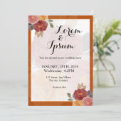 Blume-Design Einfach Hochzeitsfeiern Einladung (Stehend Vorderseite)