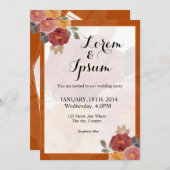 Blume-Design Einfach Hochzeitsfeiern Einladung (Vorne/Hinten)