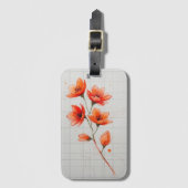 Blume Design Elegante Kunst, Dichtung und Musik Gepäckanhänger (Vorderseite Vertikal)