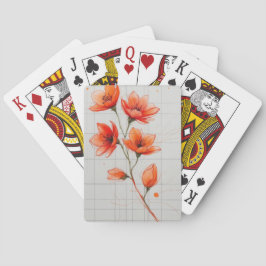 Blume Design Elegante Kunst, Dichtung und Musik Spielkarten