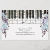 Blume-Design für Klavierblau Flyer (Hinten)