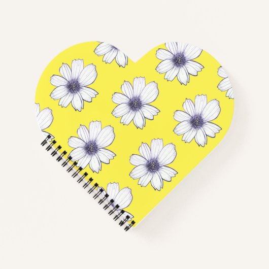 Blume-Design-gelbes Notebook Notizblock (Vorderseite)