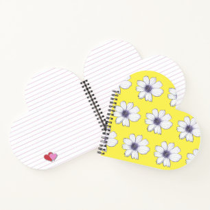 Blume-Design-gelbes Notebook Notizblock