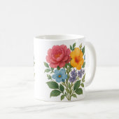 Blume-Design-Kaffee-Tasse Kaffeetasse (VorderseiteRechts)