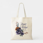 Blume Design mit Bibelziffer "Freude immer" Tragetasche (Rückseite)