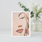 Blume Design Profil Postkarte (Stehend Vorderseite)