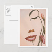 Blume Design Profil Postkarte (Vorne/Hinten)