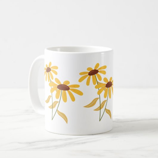 Blume Design Puzzle Kaffee Tasse (Vorderseite Links)
