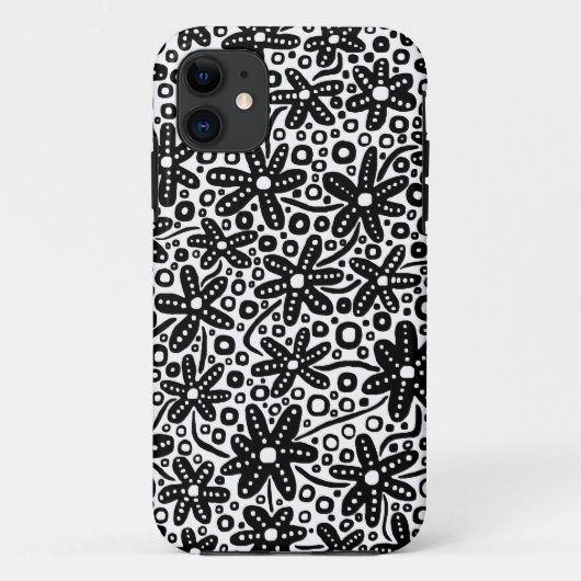 Blume Design - Schwarz auf Weiß.pdf Case-Mate iPhone Hülle (Rückseite)
