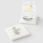 Blume Design Stein Untersetzer (Seitenansicht)