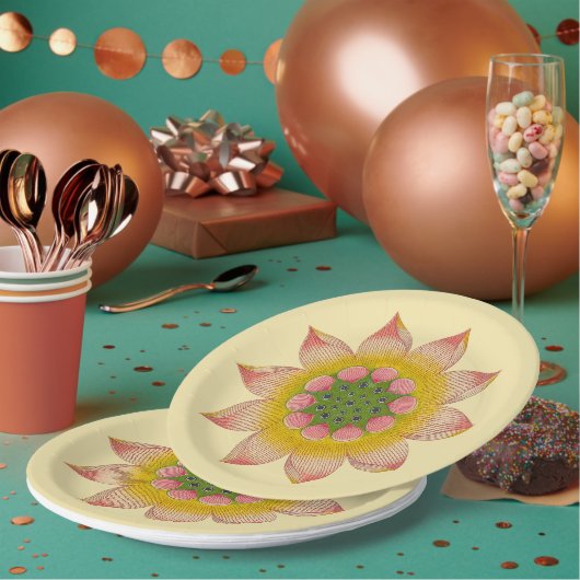 Blume-Design-Teller für die chinesische Wasserlili Pappteller (Multi)