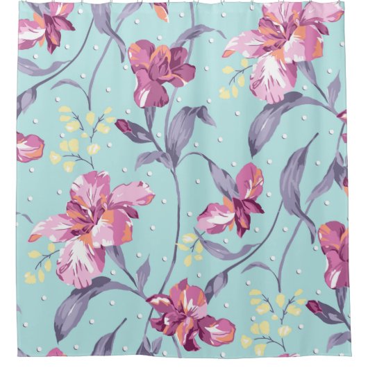 Blume Design Textil Illustration,Hintergrund,d Duschvorhang (Vorderseite)