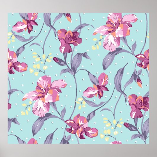 Blume Design Textil Illustration,Hintergrund,d Poster (Vorne)