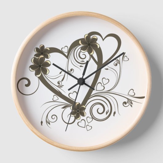Blume Design Wandschloss, 10" Rundholzrahmen Uhr (Vorderseite)
