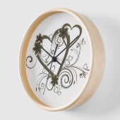 Blume Design Wandschloss, 10" Rundholzrahmen Uhr (Winkel)