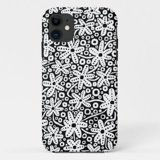 Blume Design - Weiß auf Black.pdf Case-Mate iPhone Hülle
