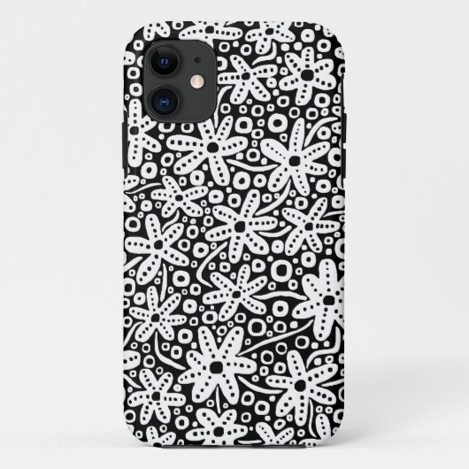 Blume Design - Weiß auf Black.pdf Case-Mate iPhone Hülle (Rückseite)