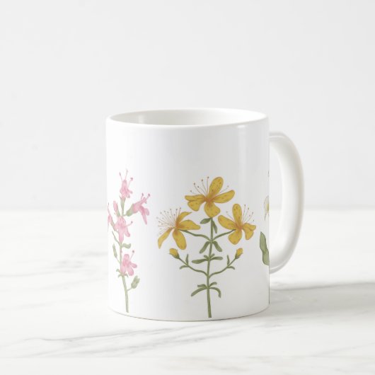 Blume Designed Tasse (VorderseiteRechts)