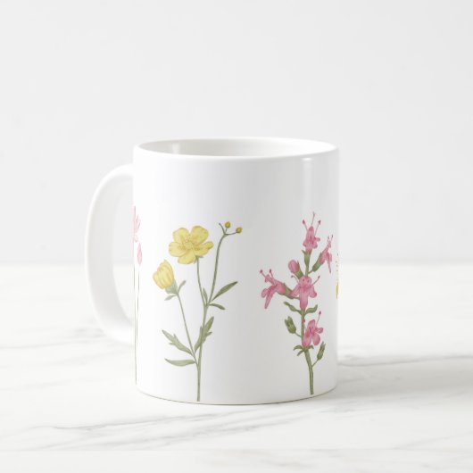Blume Designed Tasse (Vorderseite Links)