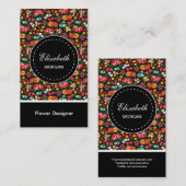 Blume Designer Farbiges Blumenmuster Visitenkarte (Vorne/Hinten)
