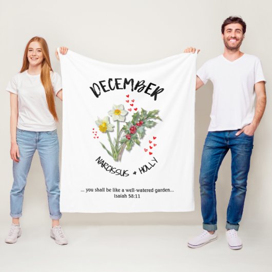 Blume Dezember Christlich Fleecedecke (Beispiel)