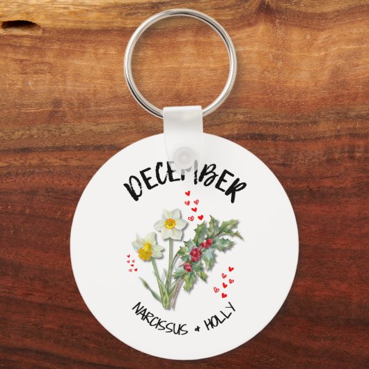 Blume Dezember Christlich Schlüsselanhänger (Rückseite)
