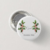 Blume Dezember Holly Button (Vorne & Hinten)