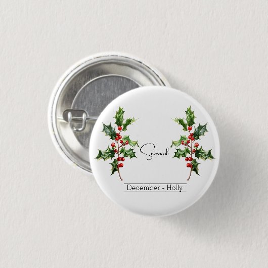 Blume Dezember Holly Button (Vorne & Hinten)