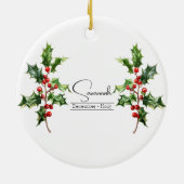 Blume Dezember Holly Keramik Ornament (Hinten)