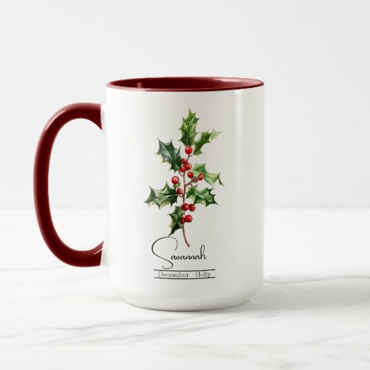 Blume Dezember Holly Tasse (Links)