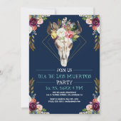 Blume Dia De Los Muertos Einladung (Vorderseite)