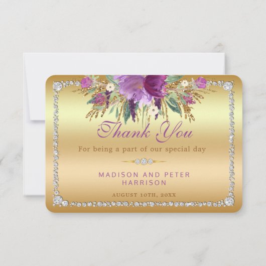 Blume Diamonds Wedding Danke Gold (Rückseite)