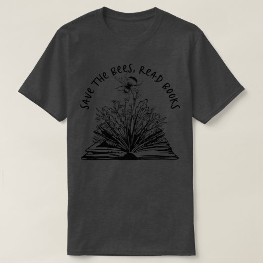 Blume, die aus BookSave the BeesAddicted to T-Shirt (Design vorne)