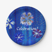 Blume, die Blue Custom Paper Teller 7 in Gezeichne (Vorderseite)