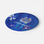Blume, die Blue Custom Paper Teller 7 in Gezeichne (Schrägansicht)