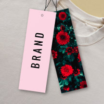 Blume, die den Firmennamen definieren, hängen Tags