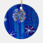 Blume, die eine blaue Circle Ornament Zeichnend (Vorne)
