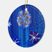 Blume, die eine blaue Circle Ornament Zeichnend (Links)