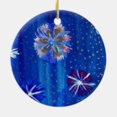 Blume, die eine blaue Circle Ornament Zeichnend (Hinten)