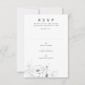Blume, die Elegant Minimal Wedding RSVP Zeichnend (Vorderseite)