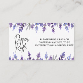 Blume-Dipper-Raffelkarte für Wasserfarblavender Begleitkarte