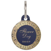 Blume Dog Gold Rose Navy Blue Elegante Hochzeit