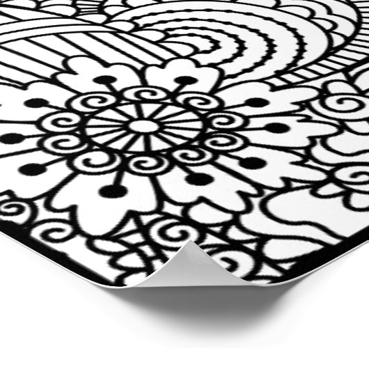 Blume Doodle 2 Poster (Ecke)