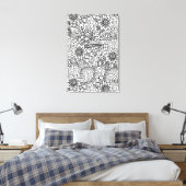 Blume Doodle 6 Leinwanddruck (Insitu (Schlafzimmer))