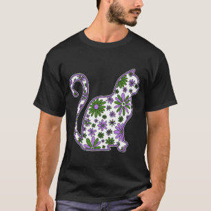 Blume doodle cat LGBTQ+ Genderqueer Pride Flag T-Shirt