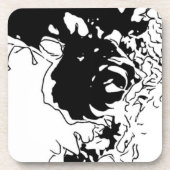 Blume Doodle Getränkeuntersetzer (Vorderseite)