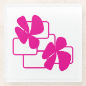 Blume Doodle Glasuntersetzer (Vorderseite)