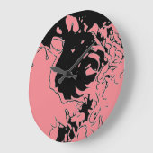 Blume Doodle Große Wanduhr (Winkel)